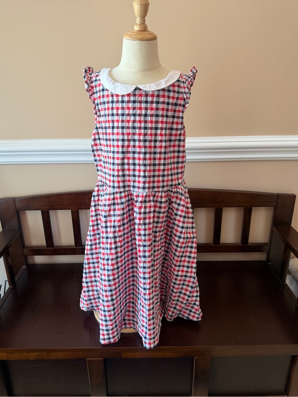 Janie and Jack Seersucker Americana Gingham Plaid Dress